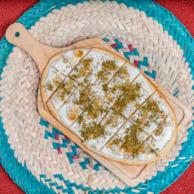 Zaatar Manoosha With Labneh